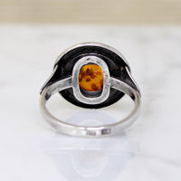 Polish Baltic Amber & Sterling Silver Ring