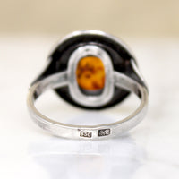 Polish Baltic Amber & Sterling Silver Ring