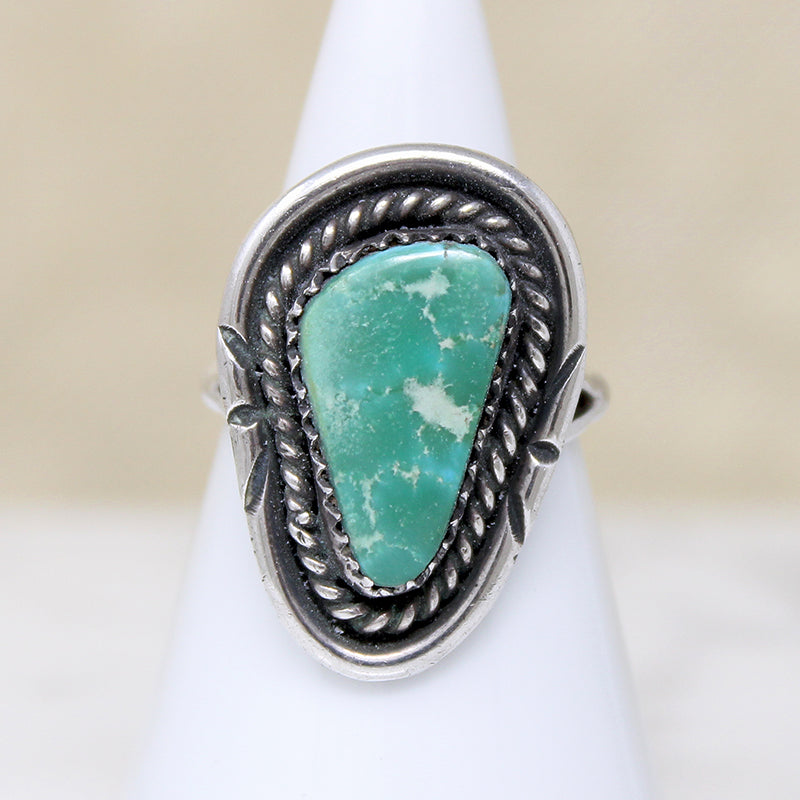 Minty Green Turquoise in Sterling Silver Ring