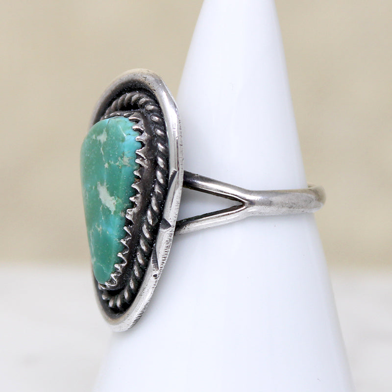 Minty Green Turquoise in Sterling Silver Ring
