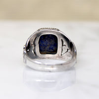 Midnight Sky Lapis in Foliate Sterling Ring