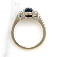 Pear Cut Sapphire in White Gold Mid Century Ring