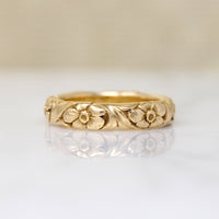 Victorian 18k Gold Forget-Me-Not Band