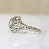 Pierced & Engraved Art Deco Diamond Ring