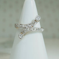 Edwardian Diamond Crossover Ring
