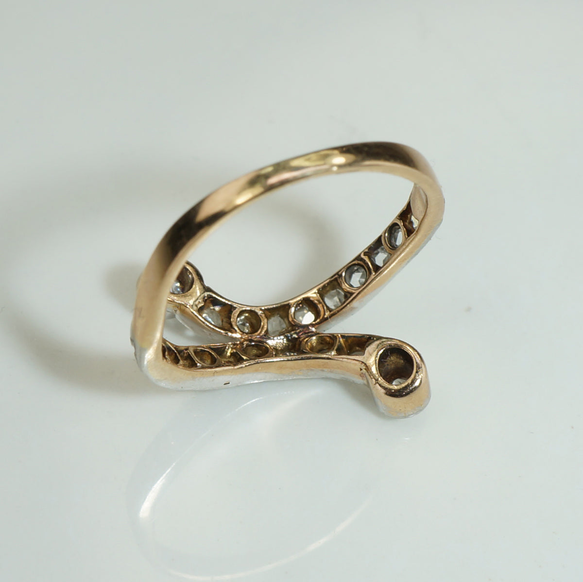 Edwardian Diamond Crossover Ring