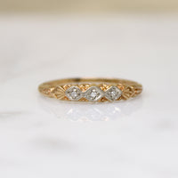 Romantic Deco Details Two-Tone Diamond Band