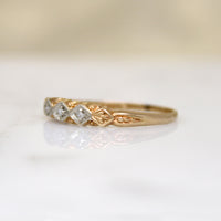Romantic Deco Details Two-Tone Diamond Band