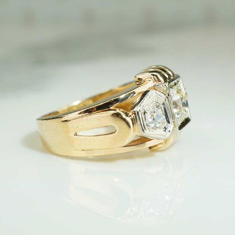 Retro Fabulous Gold and Diamond Ring