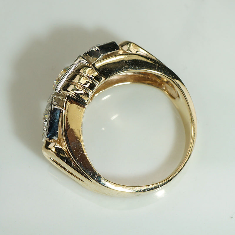 Retro Fabulous Gold and Diamond Ring