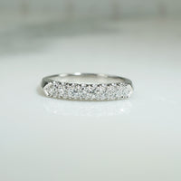 Classic Vintage Knife Edge Diamond Platinum Band