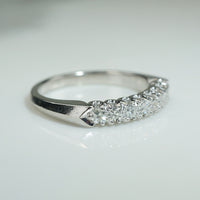 Classic Vintage Knife Edge Diamond Platinum Band