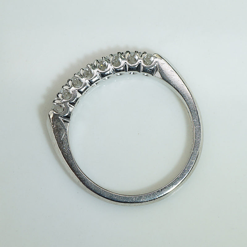 Classic Vintage Knife Edge Diamond Platinum Band