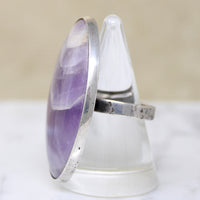 Amethyst Crystal in Sterling Silver Bent Knudsen Ring
