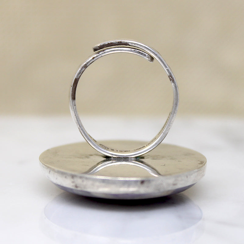 Amethyst Crystal in Sterling Silver Bent Knudsen Ring
