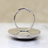 Amethyst Crystal in Sterling Silver Bent Knudsen Ring