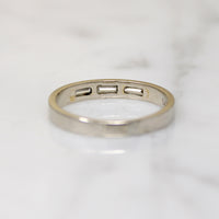 Three Baguette Diamonds in Flat White Gold Band