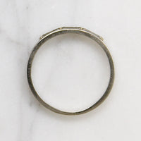 Three Baguette Diamonds in Flat White Gold Band