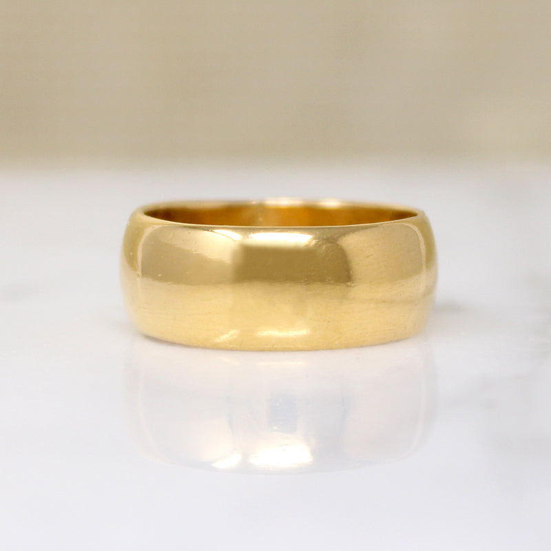 True Luxury Wide 22k Gold Wedding Band
