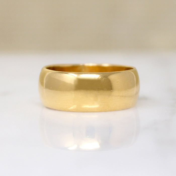 True Luxury Wide 22k Gold Wedding Band