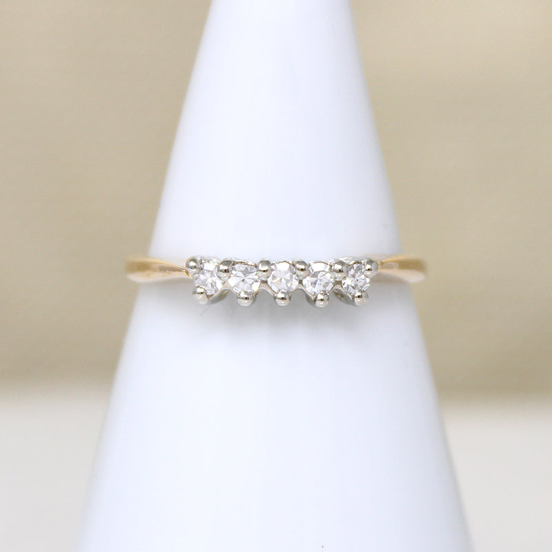 Two-Tone Gold & Diamond 1960s Wedding Band