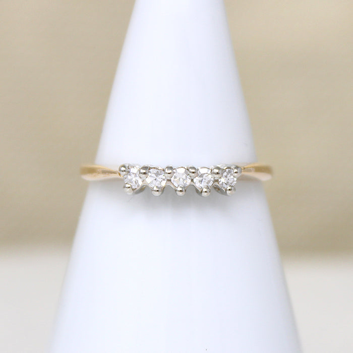 Two-Tone Gold & Diamond 1960s Wedding Band