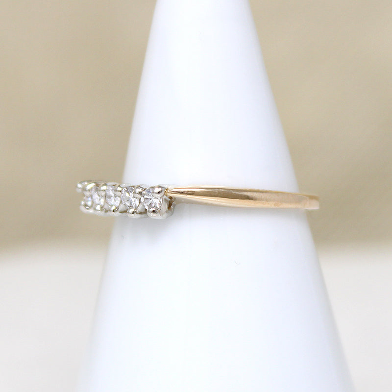 Two-Tone Gold & Diamond 1960s Wedding Band
