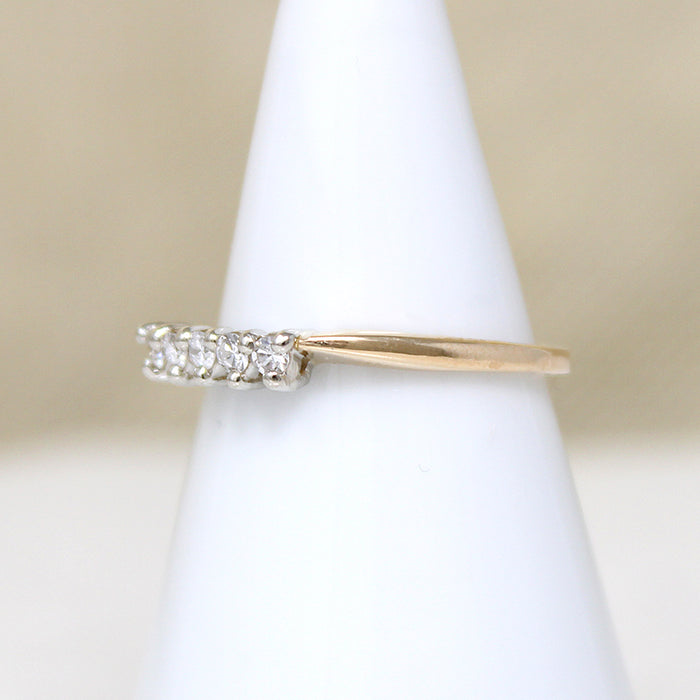 Two-Tone Gold & Diamond 1960s Wedding Band