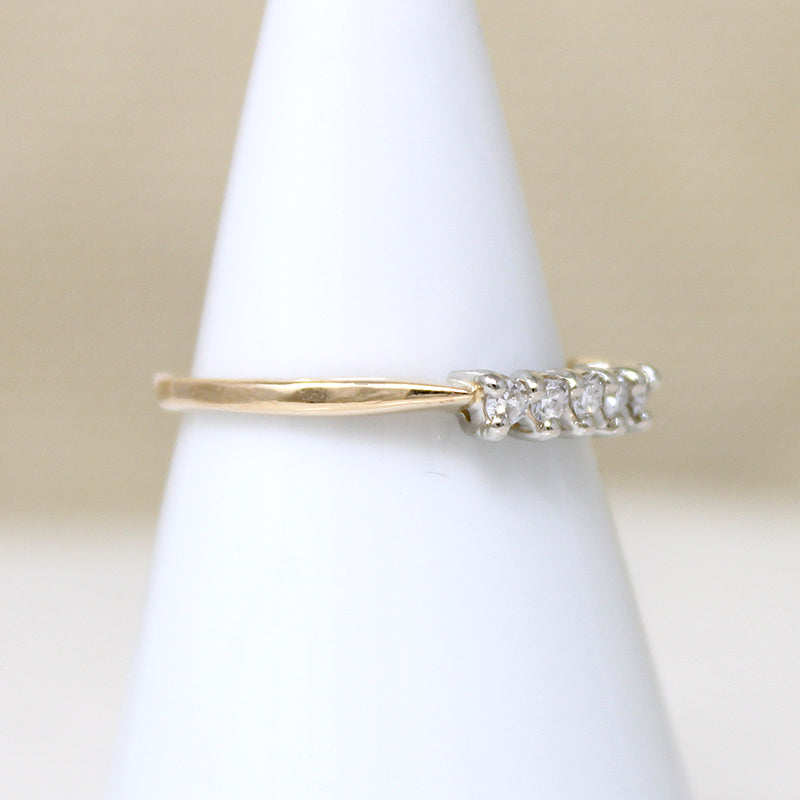 Two-Tone Gold & Diamond 1960s Wedding Band