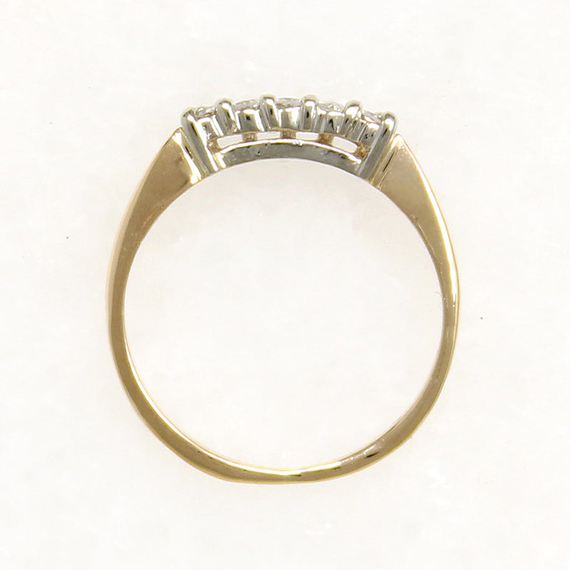 Two-Tone Gold & Diamond 1960s Wedding Band