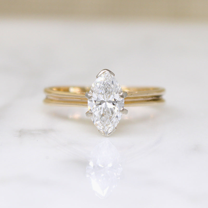 Brilliant 1.22ct Marquise Diamond Solitaire Ring