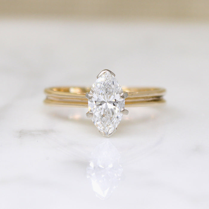 Brilliant 1.22ct Marquise Diamond Solitaire Ring