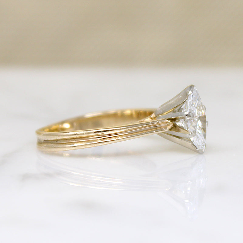 Brilliant 1.22ct Marquise Diamond Solitaire Ring