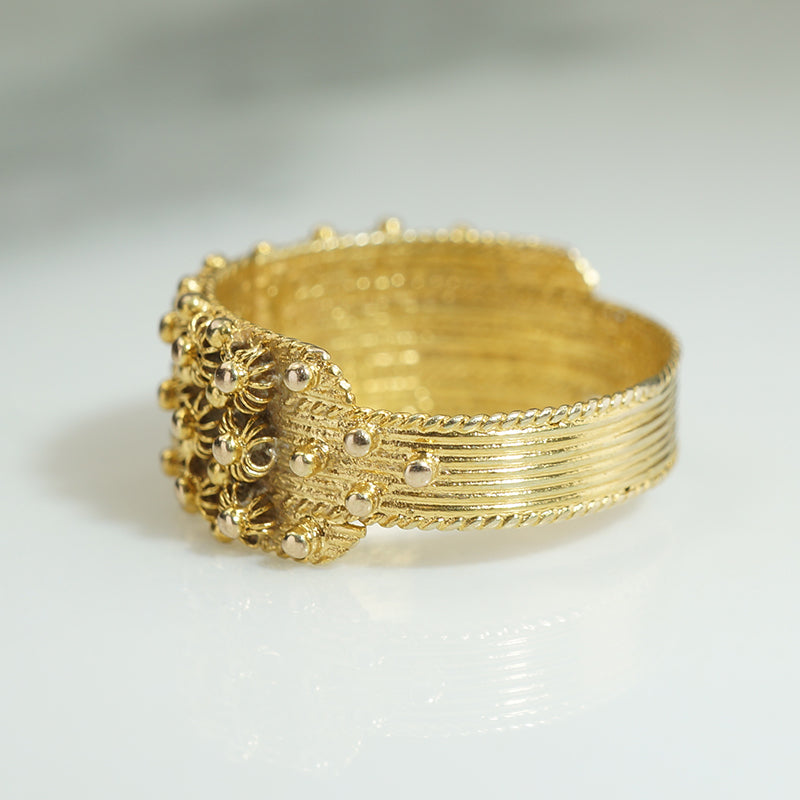 Exquisite Cannetille High Karat Gold Band