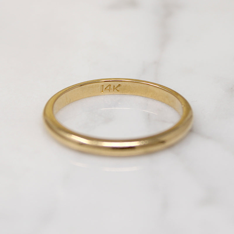 Classic Size 10 14k Gold Wedding Band