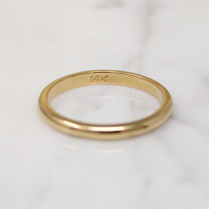 Classic Size 10 14k Gold Wedding Band