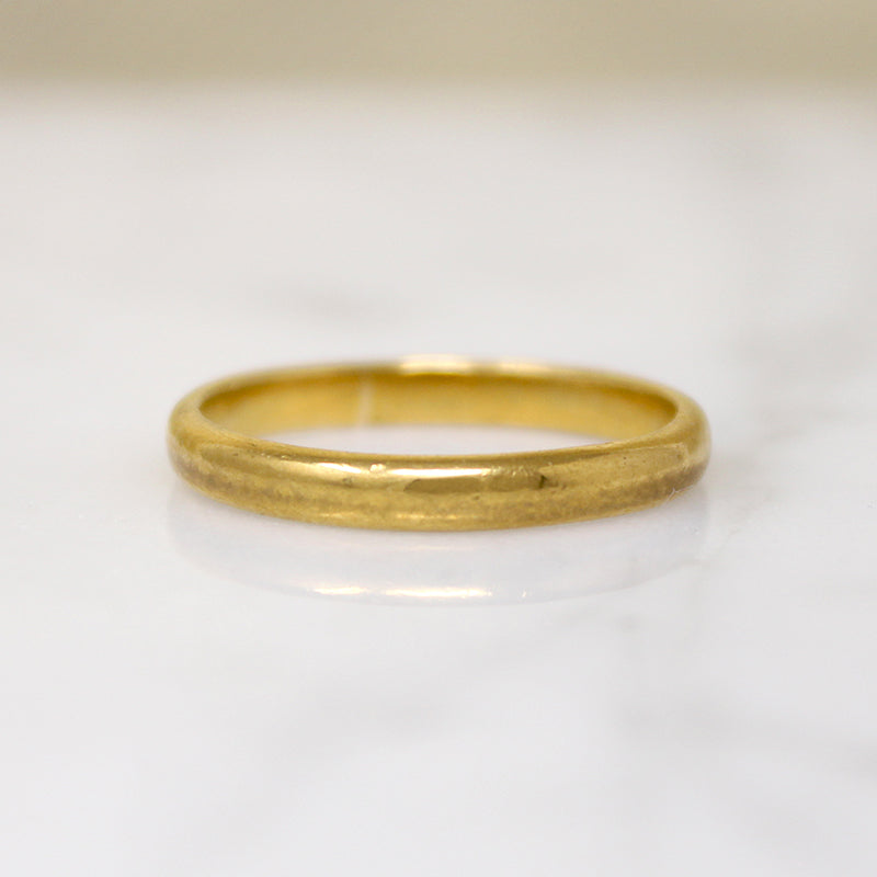 Antique 22k Gold Slim Half Round Band