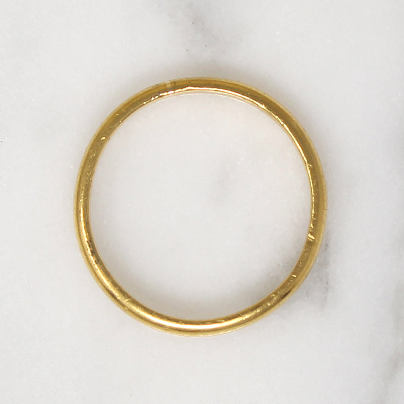 Antique 22k Gold Slim Half Round Band