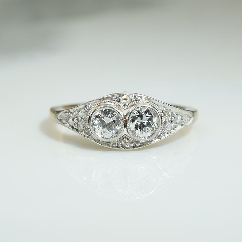 Edwardian Double Diamond Ring