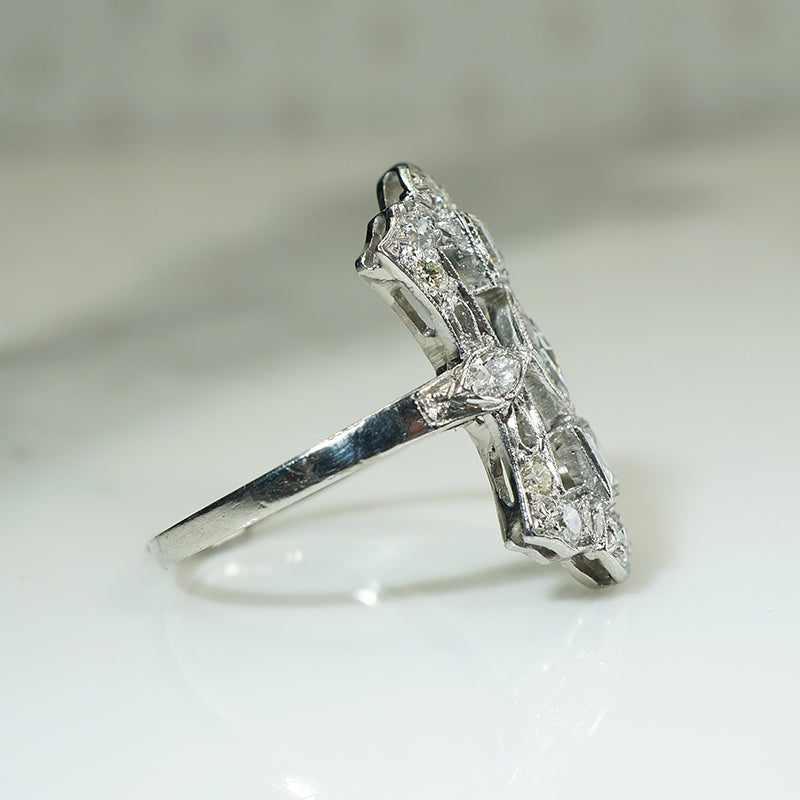 Magnificent Antique Diamond Deco Ring