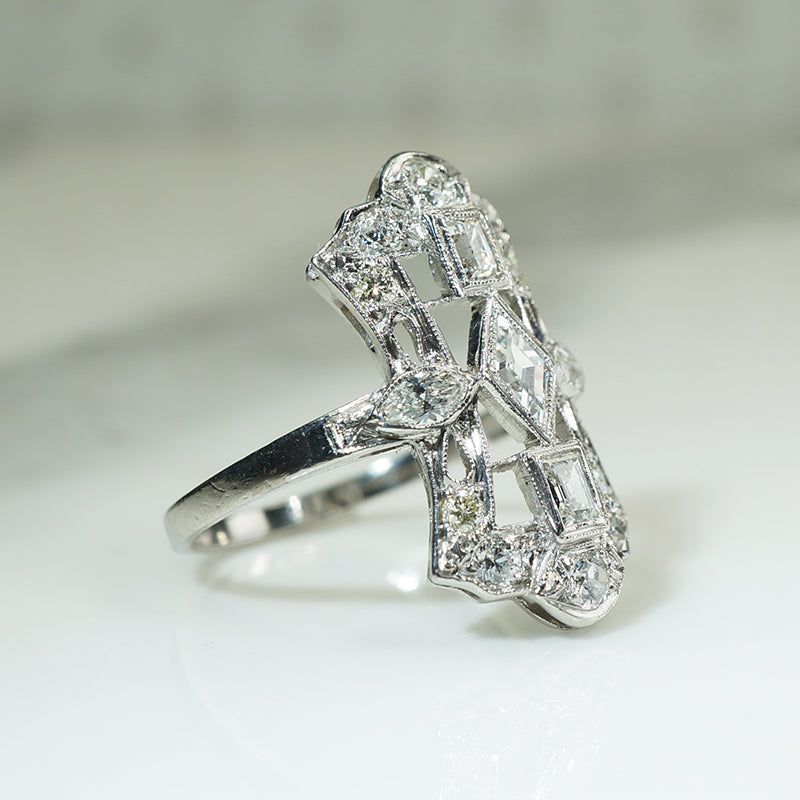 Magnificent Antique Diamond Deco Ring
