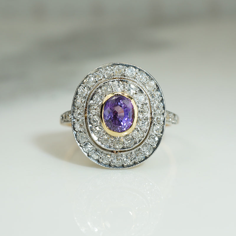 Gorgeous Edwardian Pink Sapphire Diamond Ring