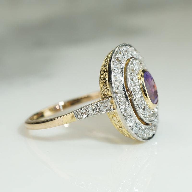 Gorgeous Edwardian Pink Sapphire Diamond Ring