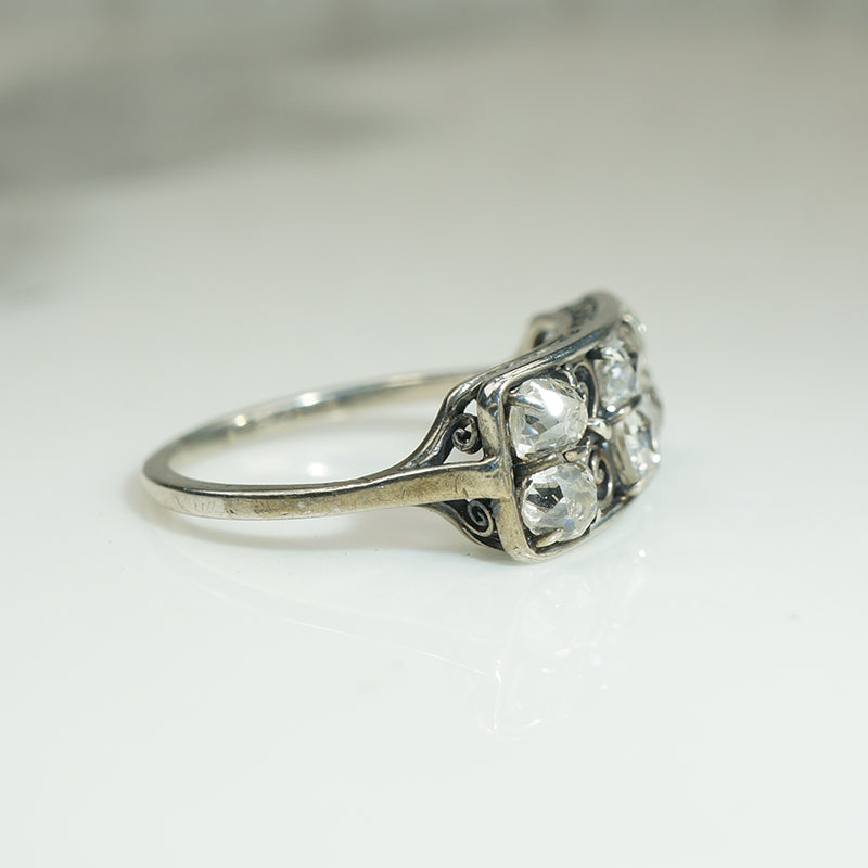 Cushion Cut Old Mine Diamond Ring