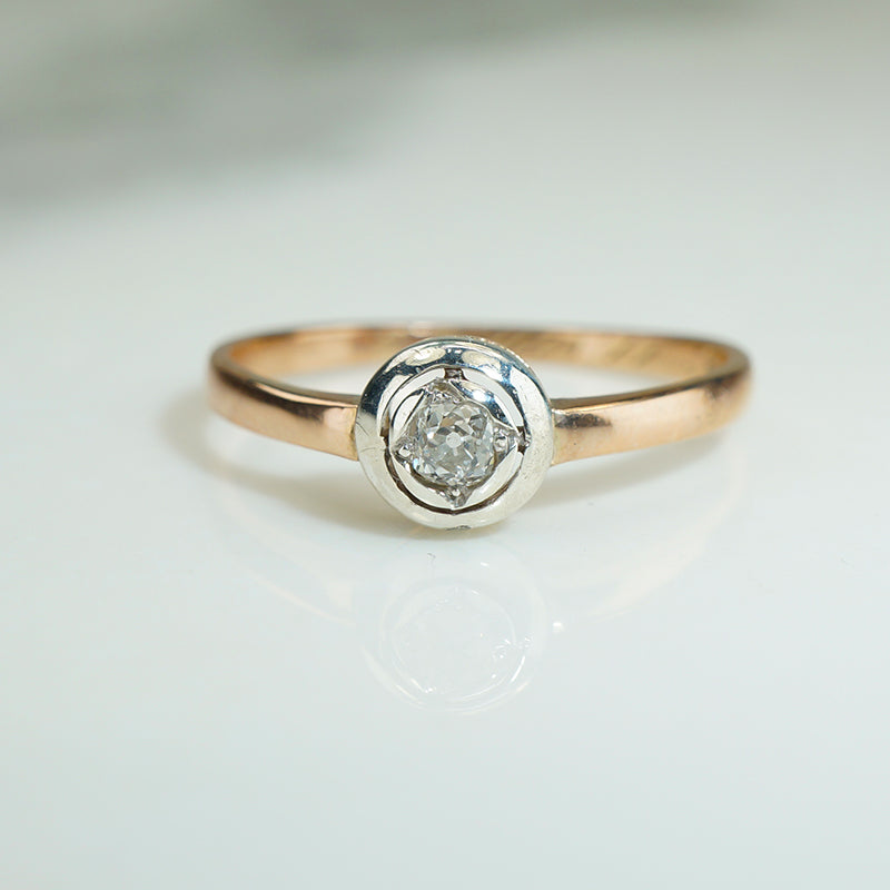 Old Mine Cut Solitaire Engagement Ring