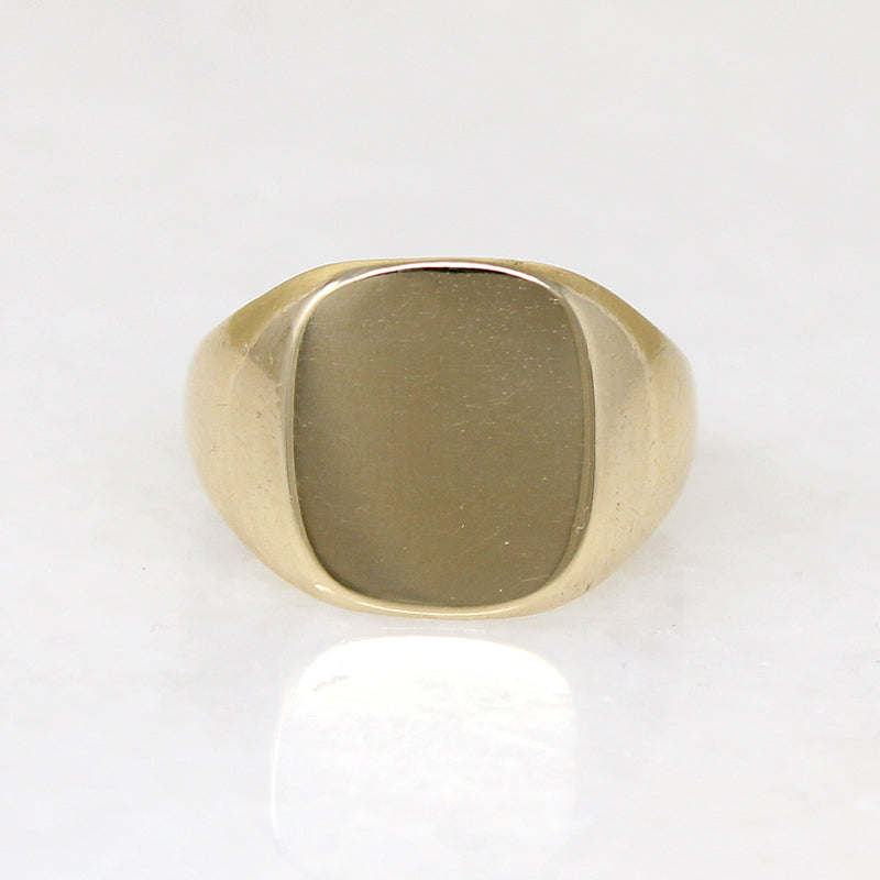 Curvaceous 10k Gold Mid Century Signet Ring