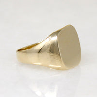 Curvaceous 10k Gold Mid Century Signet Ring