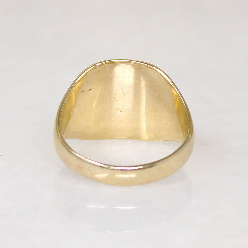 Curvaceous 10k Gold Mid Century Signet Ring