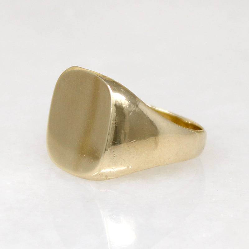 Curvaceous 10k Gold Mid Century Signet Ring