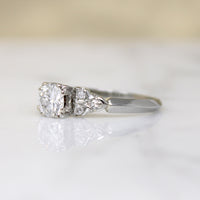 Romantic Retro White Gold & Diamond Engagement Ring